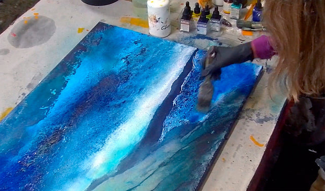 Lerne im geistreich Online-Kurs mit Christina Jehne See oder Meer-Landschaft mit Struktur kennen