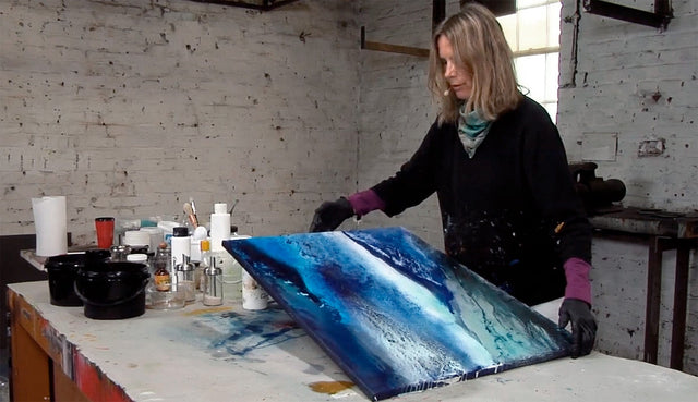 Lerne im geistreich Online-Kurs mit Christina Jehne See oder Meer-Landschaft mit Struktur kennen