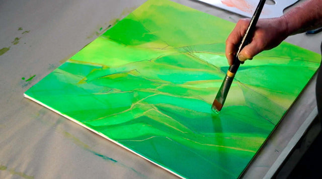 Lerne im geistreich Online-Kurs mit Helga Budde-Engelke Grün - Klare Farben und Lasurmalerei kennen