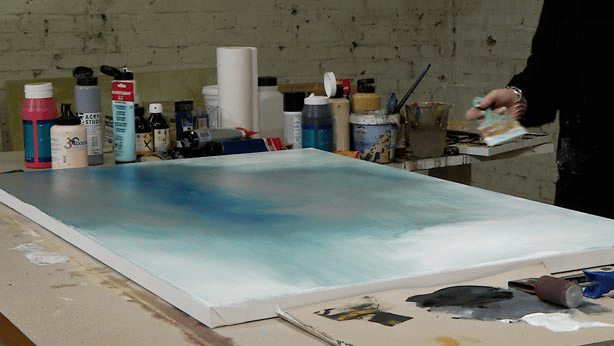 Lerne im geistreich Online-Kurs mit Isabelle Zacher-Finet Blue/Green Sgraffito-Technik kennen