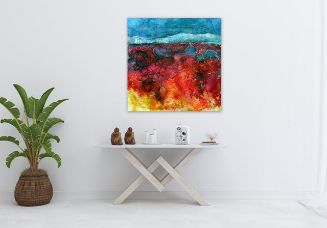 Lerne im geistreich Online-Kurs mit Angelika Biber Landschaft mit Acryl und Beizen kennen