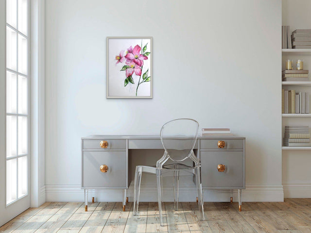 Lerne im geistreich Online-Kurs mit Anita Hörskens Clematis in Mischtechnik kennen