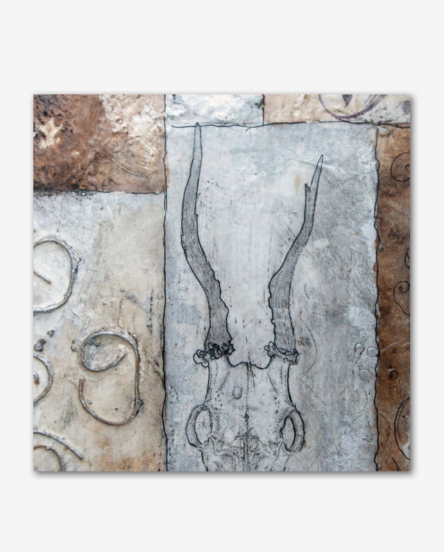 Lerne im geistreich Online-Kurs mit Anita Hörskens Collagekunst mit Lithografie-Elementen und Wachs kennen