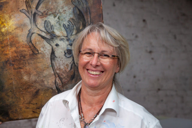 Lerne im geistreich Online-Kurs mit Anita Hörskens Rost, Wachs, Acryl/Öl und Collage kennen