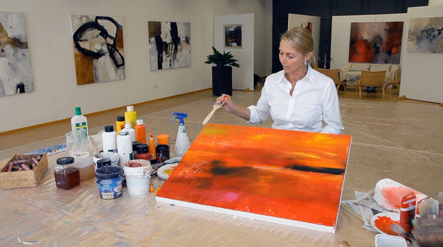 Lerne im geistreich Online-Kurs mit Annette Lehrmann Rotes Landschaftsbild kennen