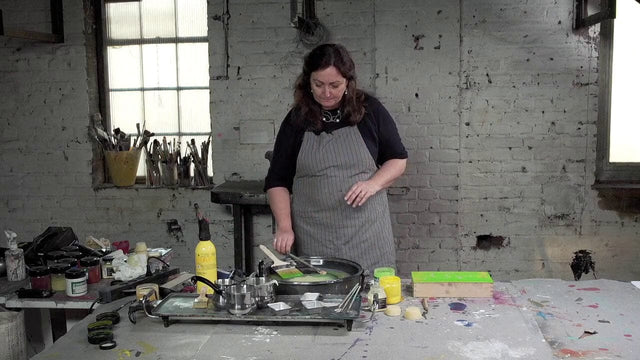 Lerne im geistreich Online-Kurs mit Birgit Hüttemann-Holz Enkaustik "Basics + Techniken" Einführungskurs kennen