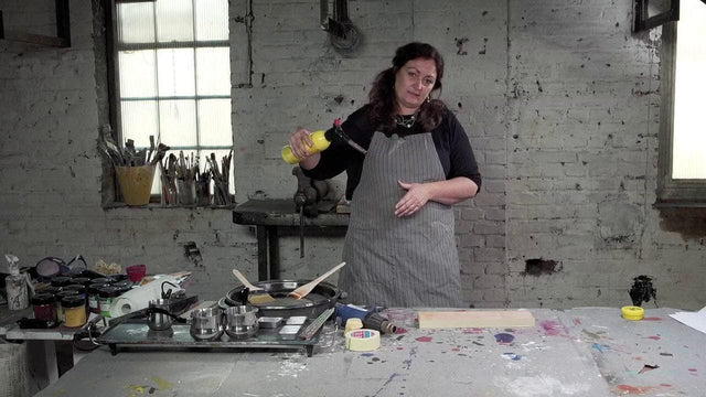 Lerne im geistreich Online-Kurs mit Birgit Hüttemann-Holz Enkaustik "Basics + Techniken" Einführungskurs kennen