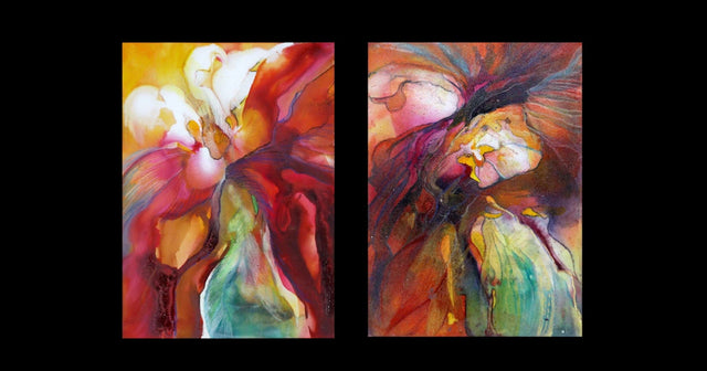 Lerne im geistreich Online-Kurs mit Brigitte Waldschmidt Fließende Abstraktion - Florales trifft Struktur kennen