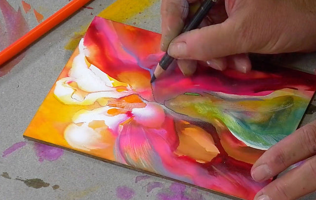 Lerne im geistreich Online-Kurs mit Brigitte Waldschmidt Fließende Abstraktion - Florales trifft Struktur kennen