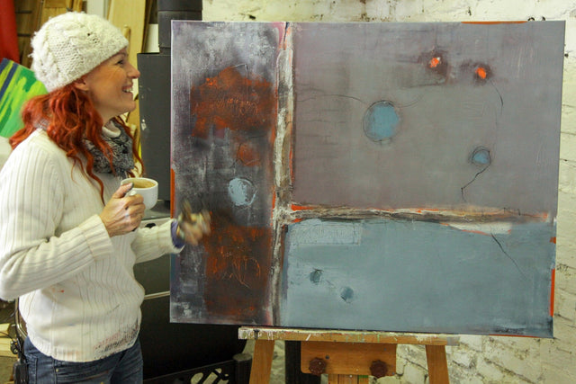 Lerne im geistreich Online-Kurs mit Conny Niehoff Der Weg - Schichtenmalerei und Sprühlack kennen