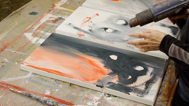 Lerne im geistreich Online-Kurs mit Conny Niehoff Triptychon graublau kennen