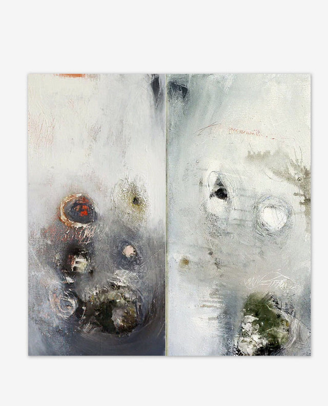 Lerne im geistreich Online-Kurs mit Conny Niehoff Triptychon graublau kennen