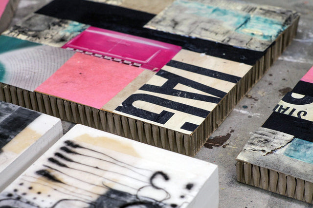 Lerne im geistreich Online-Kurs mit Cordula Kagemann Bildaufbau Collage mit Filmplakat und Reliefoptik kennen