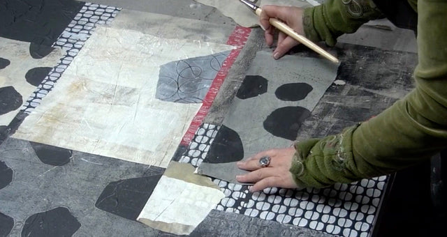 Lerne im geistreich Online-Kurs mit Cordula Kagemann Collage auf großem Format kennen