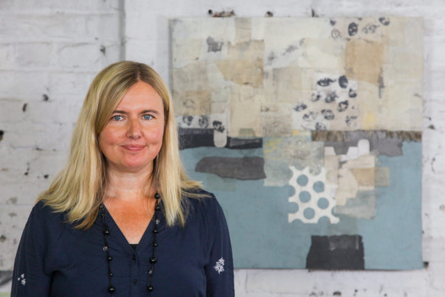 Lerne im geistreich Online-Kurs mit Cordula Kagemann Collage Landschaft abstrakt kennen