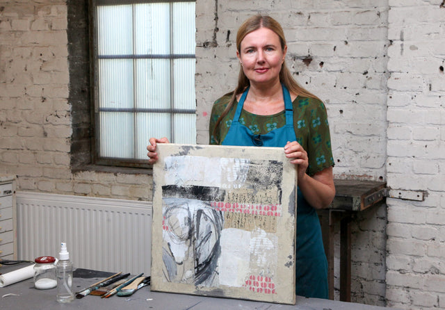 Lerne im geistreich Online-Kurs mit Cordula Kagemann Linie und Fläche in meinen Collagen kennen