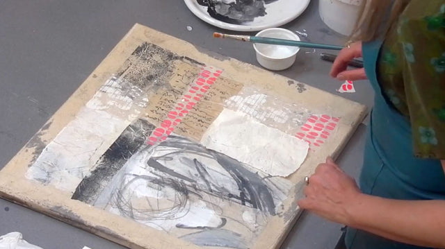 Lerne im geistreich Online-Kurs mit Cordula Kagemann Linie und Fläche in meinen Collagen kennen