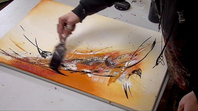 Lerne im geistreich Online-Kurs mit Friederike Meintke Acryl-Abstrakt mit Collage - Einzelbild kennen