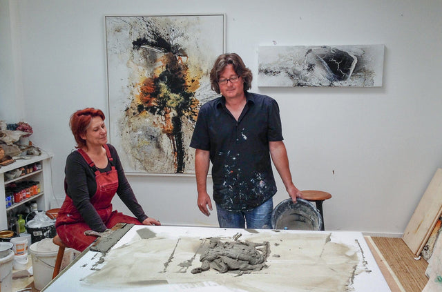 Lerne im geistreich Online-Kurs mit Gabriele Musebrink Baumaterial auf Leinwand. Reduktion. kennen