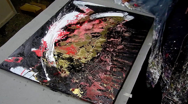 Lerne im geistreich Online-Kurs mit Günther Reil Bitumenfäden auf Goldpigment kennen