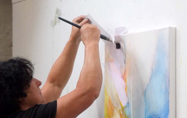 Lerne im geistreich Online-Kurs mit Helga Budde-Engelke Entwicklung eigener Bildideen mit Seidenpapier kennen