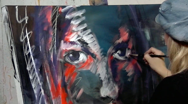 Lerne im geistreich Online-Kurs mit Ilona Griss-Schwärzler Lineares expressives Portrait kennen