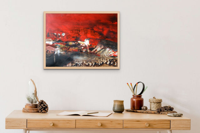 Lerne im geistreich Online-Kurs mit Ingrid Radinger Expressive Variationen - Collage, Rot, Bitumen kennen