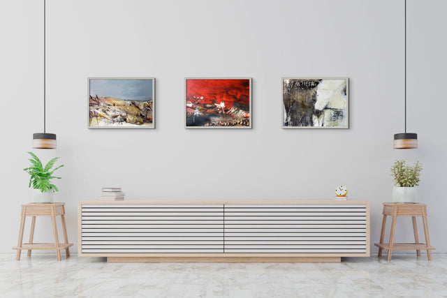 Lerne im geistreich Online-Kurs mit Ingrid Radinger Expressive Variationen - Collage, Rot, Bitumen kennen