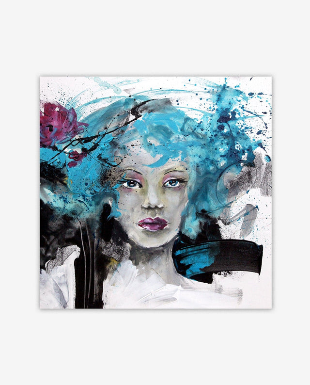 Lerne im geistreich Online-Kurs mit Isabelle Zacher-Finet Portrait "schrill" in Türkis kennen