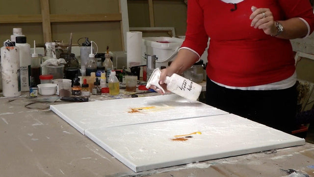 Lerne im geistreich Online-Kurs mit Isolde Folger Diptychon Gelb/Schwarz kennen