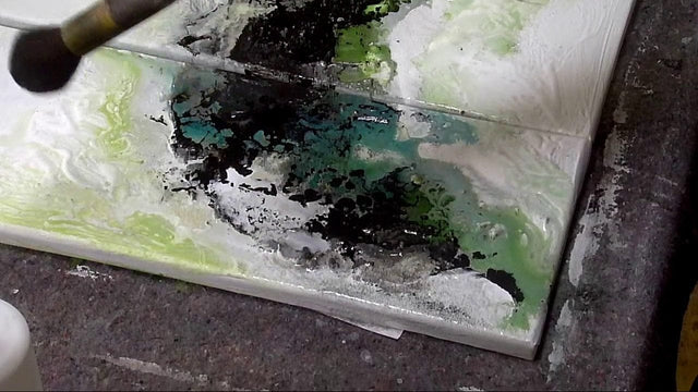 Lerne im geistreich Online-Kurs mit Isolde Folger Diptychon in Grüntönen kennen