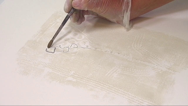 Lerne im geistreich Online-Kurs mit Karin Christoph Poetische Serie in Druck- und Mischtechnik kennen