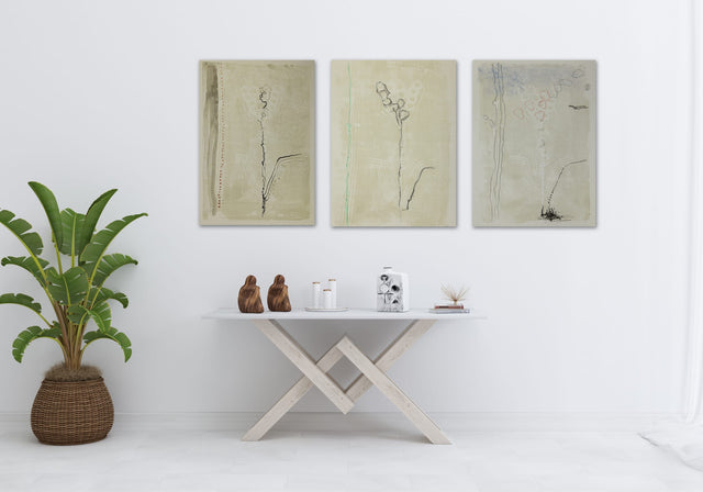 Lerne im geistreich Online-Kurs mit Karin Christoph Poetische Serie in Druck- und Mischtechnik kennen