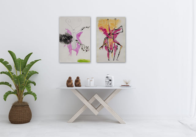 Lerne im geistreich Online-Kurs mit Karin Christoph Poetische Serie in Druck- und Mischtechnik kennen