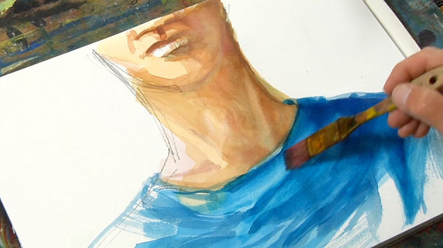 Lerne im geistreich Online-Kurs mit Leif Skoglöf Das menschliche Gesicht - Aquarell-Technik kennen