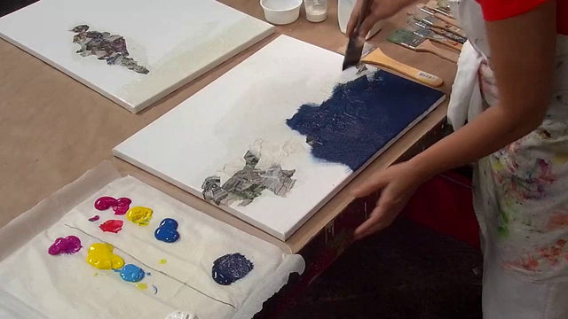 Lerne im geistreich Online-Kurs mit Patricia Cabaleiro Mix-Media / Collage abstrakt und figurativ kennen