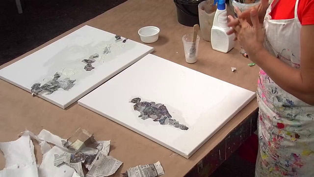 Lerne im geistreich Online-Kurs mit Patricia Cabaleiro Mix-Media / Collage abstrakt und figurativ kennen