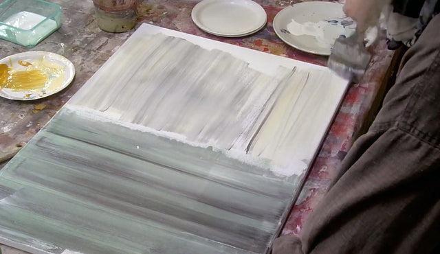 Lerne im geistreich Online-Kurs mit Petra Bergerhoff Monotypien in Mischtechnik kennen