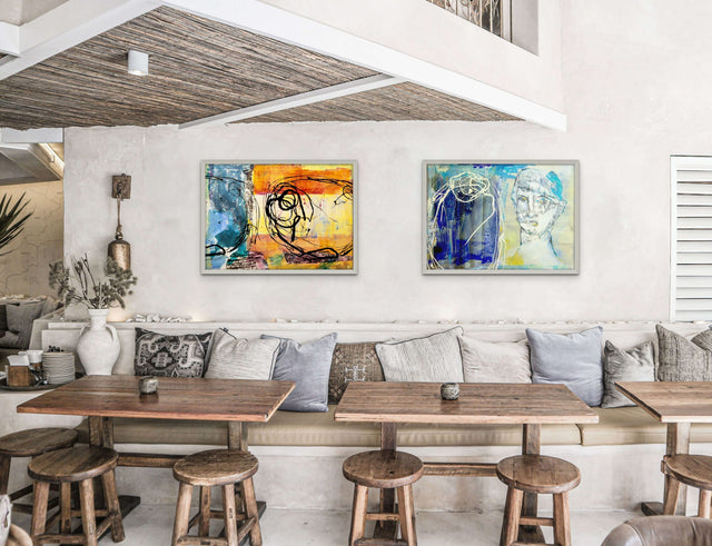 Lerne im geistreich Online-Kurs mit Petra Bergerhoff Monotypien in Mischtechnik kennen