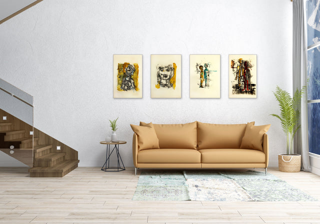 Lerne im geistreich Online-Kurs mit Petra Bergerhoff Monotypien in Mischtechnik kennen