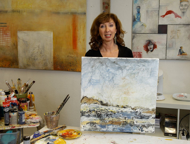 Lerne im geistreich Online-Kurs mit Renate Linnemeier Landschaften in Acryl- Struktur- und Collagetechnik kennen