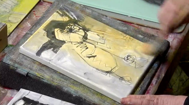 Lerne im geistreich Online-Kurs mit Sabine Kinder Acryl-Mischtechnik und Foto-Transfer kennen