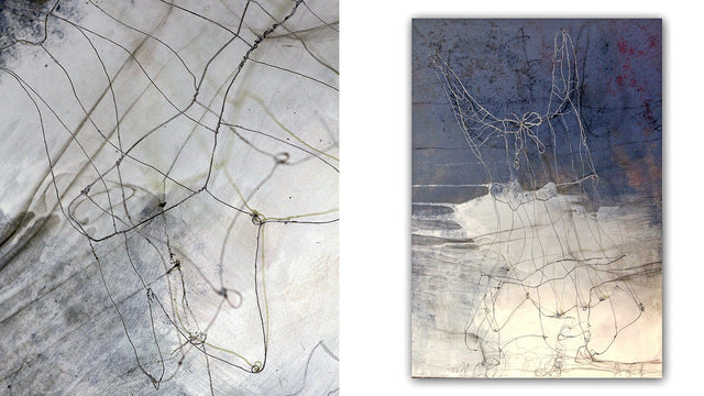 Lerne im geistreich Online-Kurs mit Sabine Kinder Draht-Kleid und Acryl-Malerei kennen