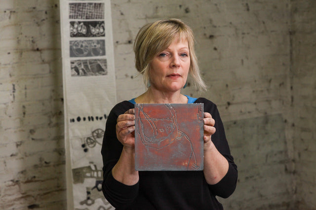 Lerne im geistreich Online-Kurs mit Sabine Kinder Druck(en) mit Acrylfarben kennen