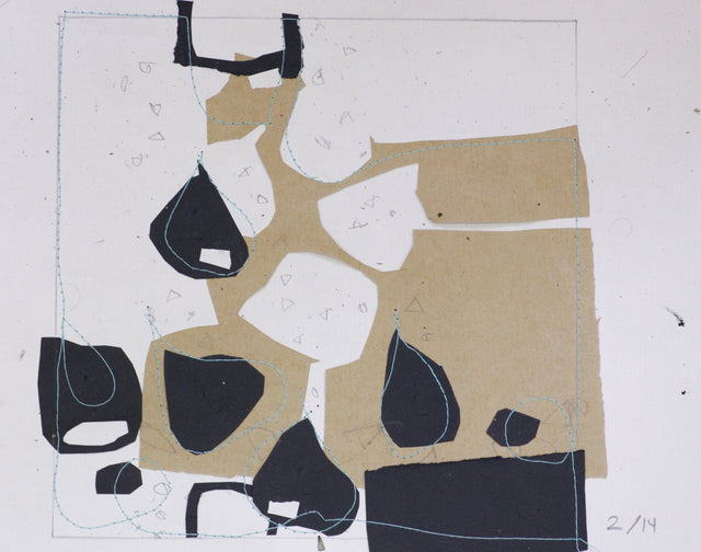 Lerne im geistreich Online-Kurs mit Sabine Kinder Genähte Linie - Collage, Zeichnung und Komposition kennen