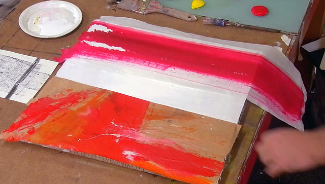 Lerne im geistreich Online-Kurs mit Steffen Rolla Bildidee - Bildaufbau in Mischtechnik rot kennen