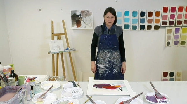 Lerne im geistreich Online-Kurs mit Ulrike Int-Veen Farbklang trifft Struktur - Wachs und Kaffeesatz kennen