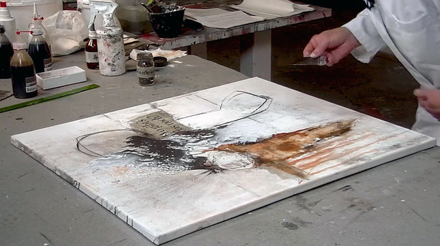 Lerne im geistreich Online-Kurs mit Ute Hoeg Gegensätze - Strukturen, Beize, Rost, Collage kennen