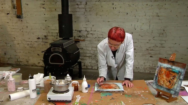 Lerne im geistreich Online-Kurs mit Ute Hoeg Strukturbild mit Körnerleim kennen