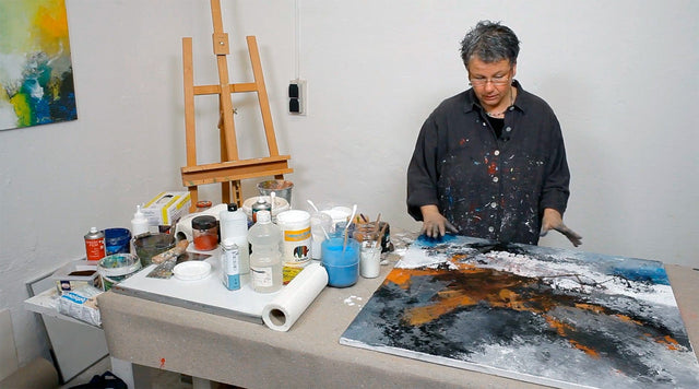 Lerne im geistreich Online-Kurs mit Andrea Rathert-Schützdeller Struktur-Technik auf Papier kennen